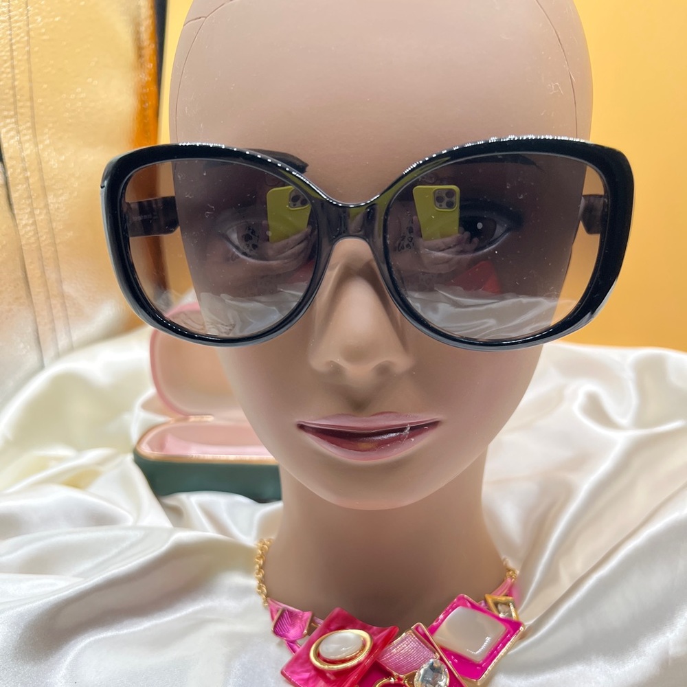 Kate Spade Tortoise Shell Sunglasses with Gold and Pink Accents & Case